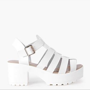 NWT Koi Footwear White Chunky Platform Sandals